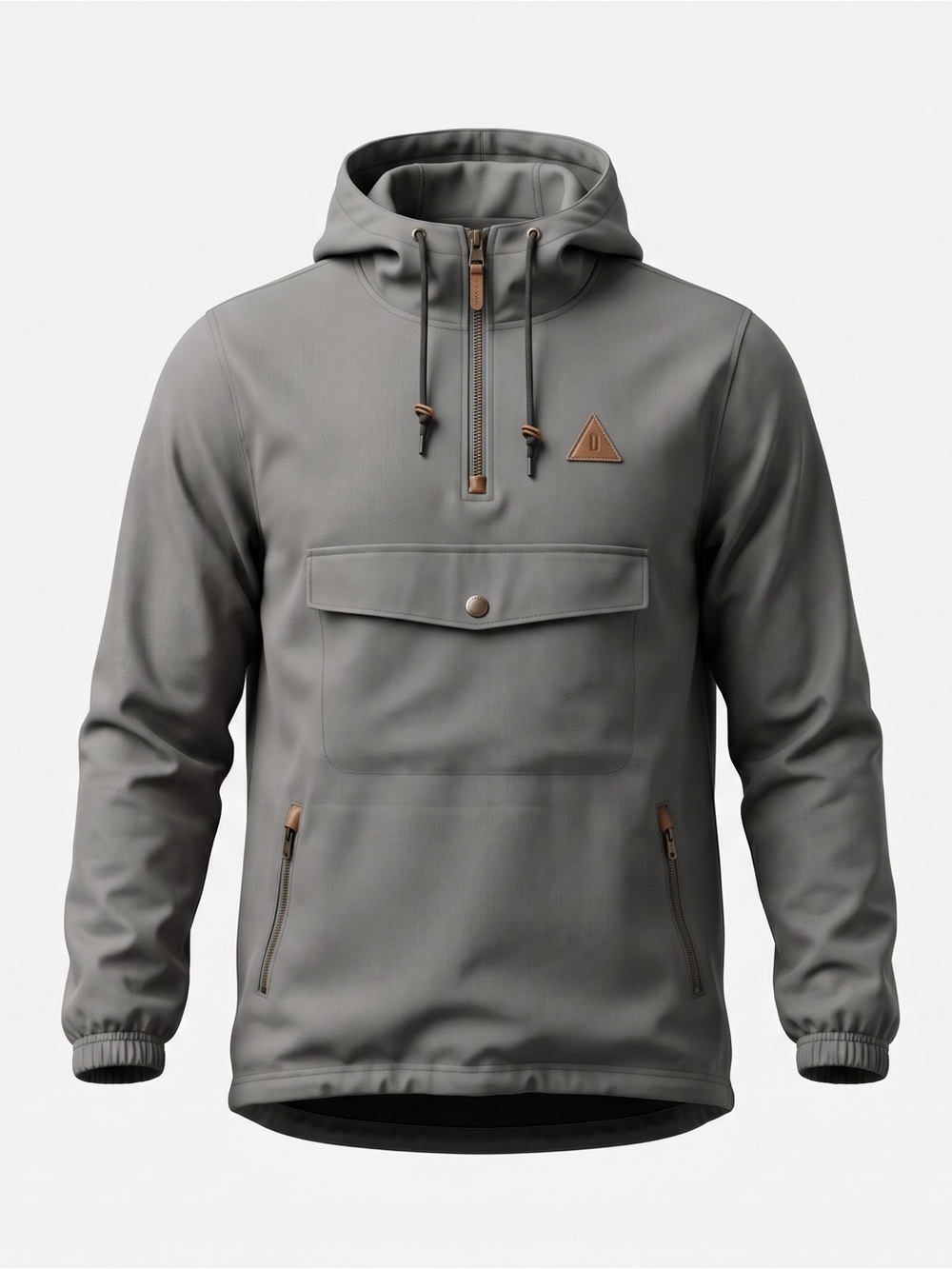 Dravus Gray Hooded Jacket Front Pockets Side and Front Zipper Men Size Small
